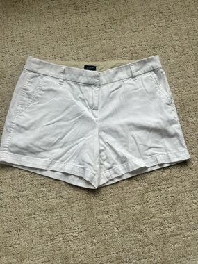 J. Crew White Cotton Chino Shorts